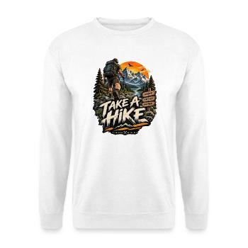 Take A Wander – Bergabenteuer - Unisex Pullover - Weiß - Vorne - Alina (178cm) & Michal (187cm)