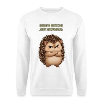 Igel auf Abstand - Unisex Pullover - Weiß - Vorne - Alina (178cm) & Michal (187cm)