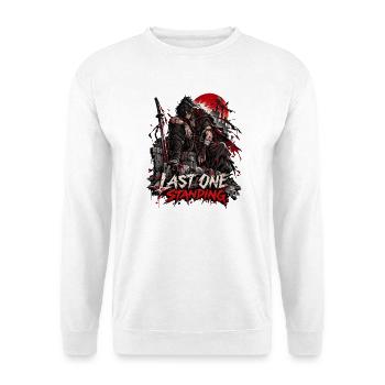 Last One Standing – Dark Anime Samurai - Unisex Pullover - Weiß - Vorne - Alina (178cm) & Michal (187cm)