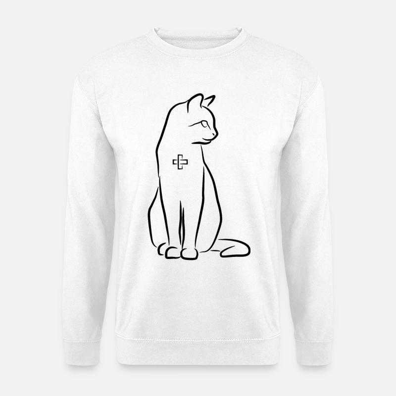 Katzen Erste Hilfe - Unisex Pullover - Weiß