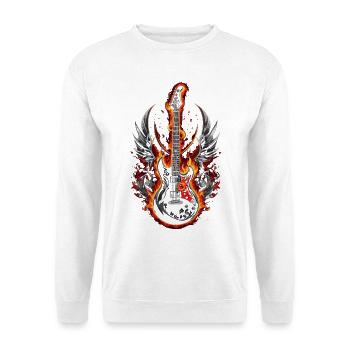 Le feu de la Guitare ailés - Sweat-shirt Unisexe - blanc - Devant