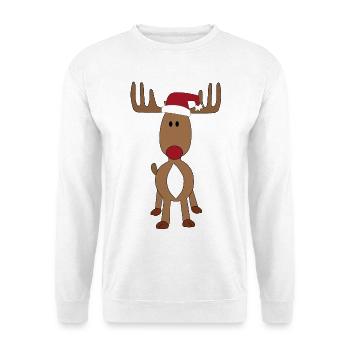 Motif orignal avec chapeau de père Noël - Sweat-shirt Unisexe - blanc - Devant