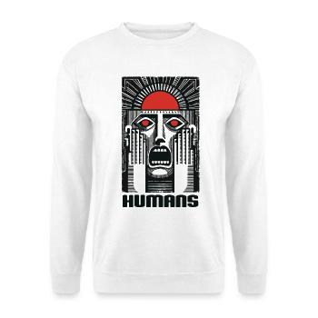 Sonnenmaske Menschengesicht - Unisex Pullover - Weiß - Vorne