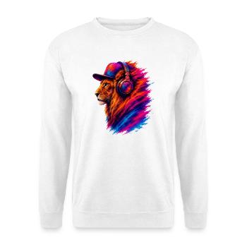 Lion with Headphones – Music & Streetwear - Unisex Sweatshirt - white - Front