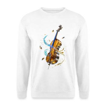 Geige in leuchtenden Spiralen - Unisex Pullover - Weiß - Vorne