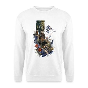 Botte d'Aventure et Fleurs Sauvages - Sweat-shirt Unisexe - blanc - Devant