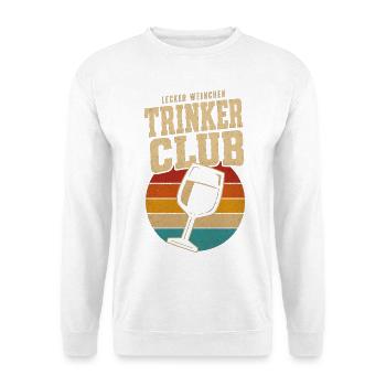 Wein Lecker Weinchen Trinker Club Weinkenner - Unisex Pullover - Weiß - Vorne - Alina (178cm) & Michal (187cm)