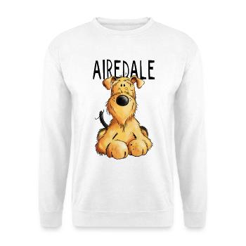 Drôle Airedale Terrier - Chien - Cadeau - Sweat-shirt Unisexe - blanc - Devant