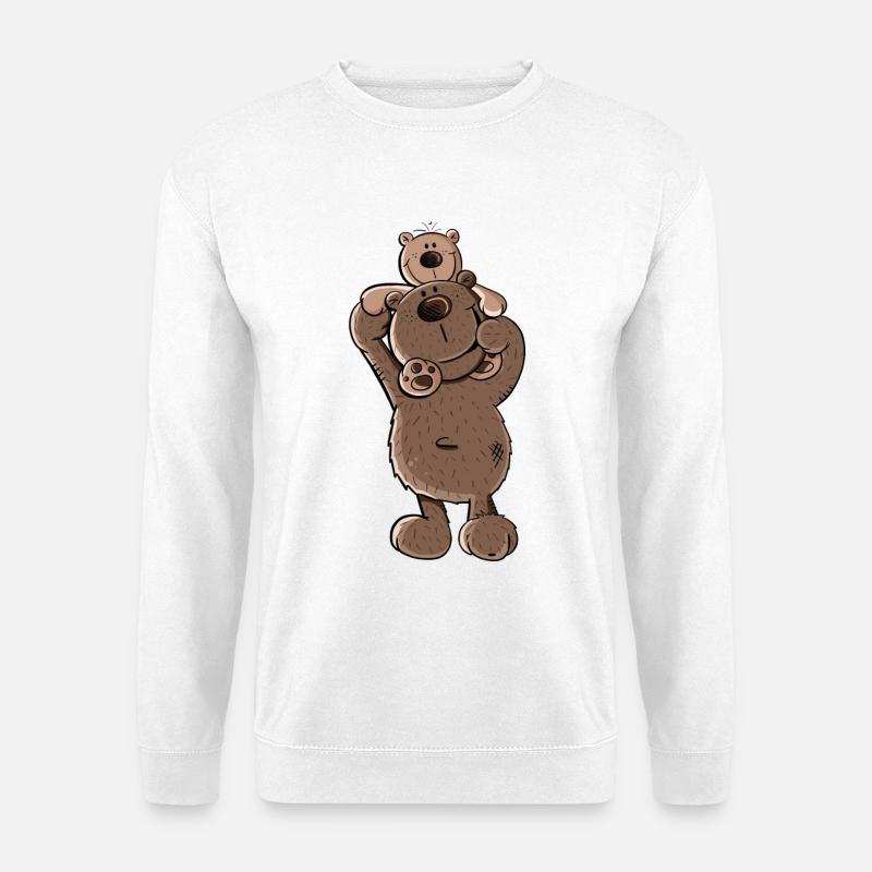 Bärenpapa oder Bärenbruder I Geschwister I Papa - Unisex Pullover - Weiß