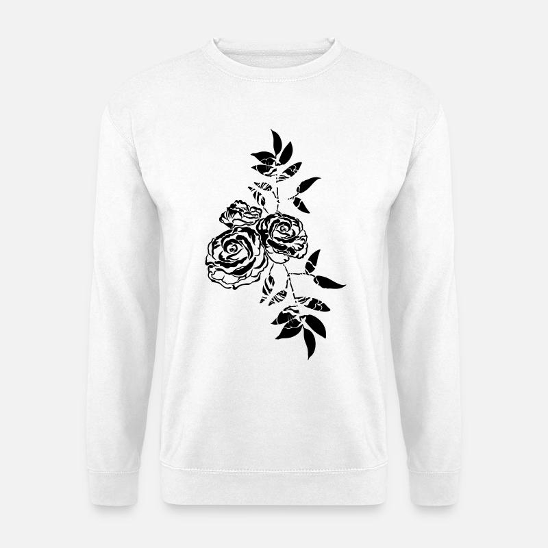Rosen Blumen Blätter - Unisex Pullover - Weiß