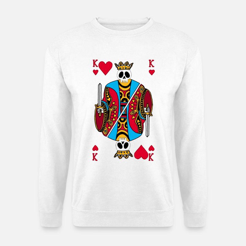 Skelett des Königs der Herzen - Unisex Pullover - Weiß