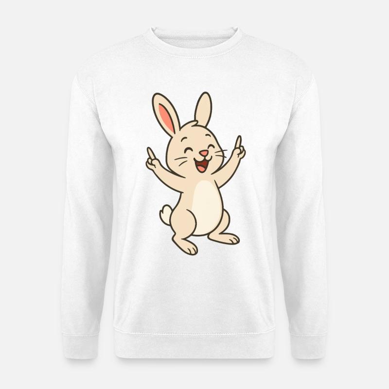 Glad hoppende kanin - Genser unisex - hvit