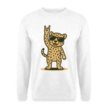 Rocker Star Bébé Guépard - Sweat-shirt Unisexe - blanc - Devant