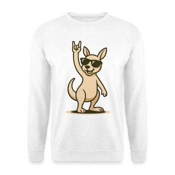 Rocker roo en lunettes de soleil - Sweat-shirt Unisexe - blanc - Devant