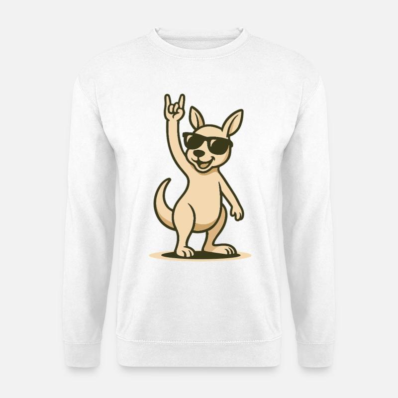 Rocker-Roo in Sonnenbrille - Unisex Pullover - Weiß