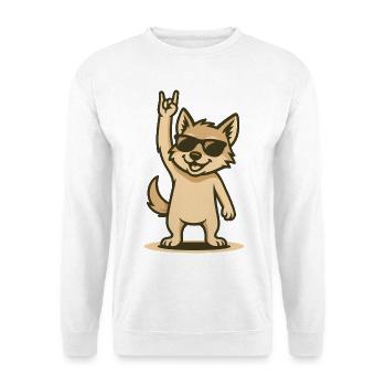 chiot chacal cool avec des lunettes de soleil - Sweat-shirt Unisexe - blanc - Devant
