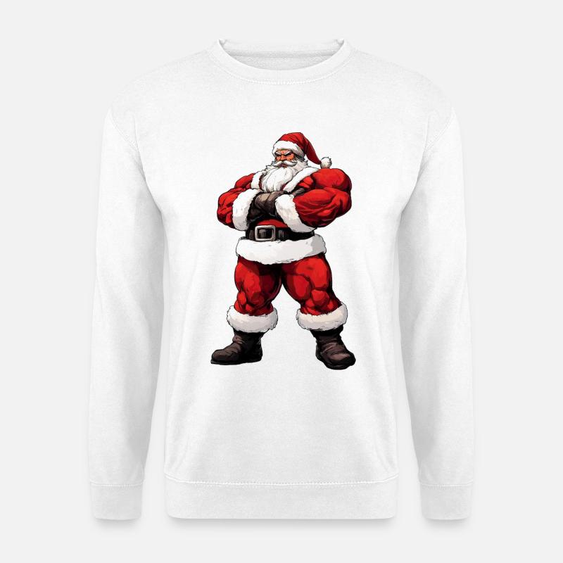 Bodybuilder Weihnachten - Unisex Pullover - Weiß