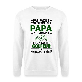Heart + Golf – Super Dad Golfer - Unisex Sweatshirt - white - Front