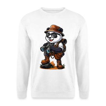 Funny Panda Explorer Hiking Camping Adventure - Unisex Sweatshirt - white - Front