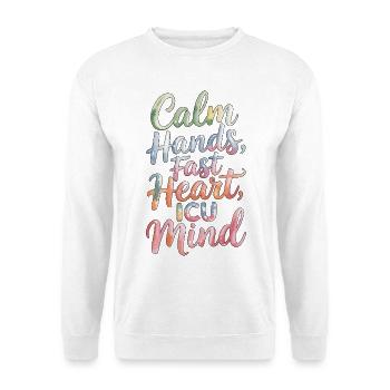 Infirmière en soins intensifs Mains calmes Soins intensifs cardiaques - Sweat-shirt Unisexe - blanc - Devant
