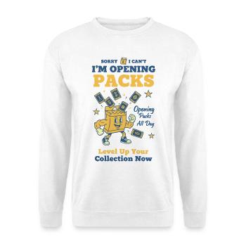 Sorry I Cant Im Opening Packs Trading Card Booster - Unisex Sweatshirt - white - Front