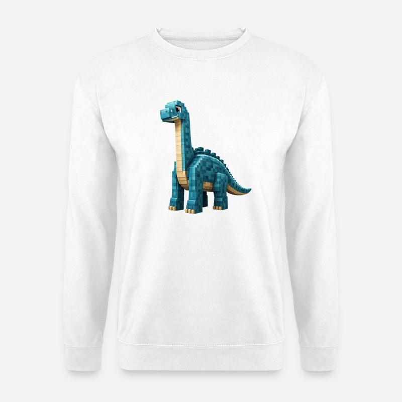 Pixel Brontosaurus - Unisex Sweatshirt - white