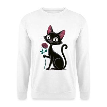 Motif de la rose de chat pour les amateurs de romance - Sweat-shirt Unisexe - blanc - Devant