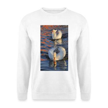 Swans in a play of colours - Unisex Sweatshirt - white - Front