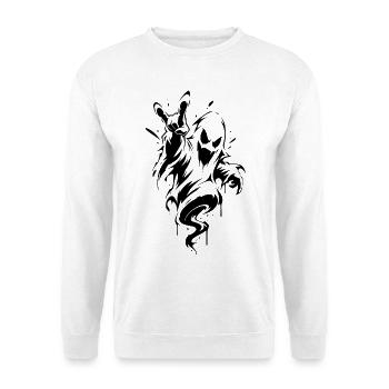 Rock Geist - Unisex Pullover - Weiß - Vorne - Alina (178cm) & Michal (187cm)