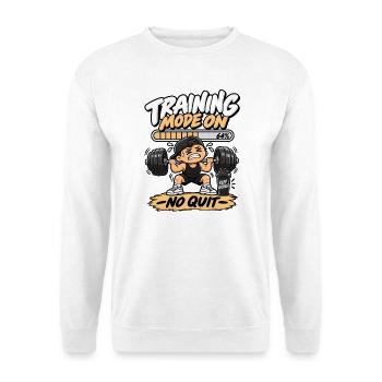 Trainingsmodus an - Unisex Pullover - Weiß - Vorne - Alina (178cm) & Michal (187cm)