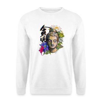 Lotus-Geisteszustand - Unisex Pullover - Weiß - Vorne - Alina (178cm) & Michal (187cm)