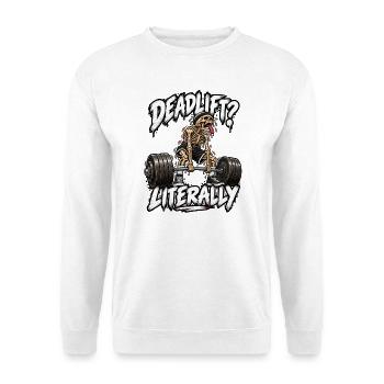 Kreuzheben – Skeleton Gym - Unisex Pullover - Weiß - Vorne - Alina (178cm) & Michal (187cm)