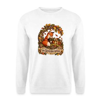 Wo Geschichten wachsen - Unisex Pullover - Weiß - Vorne - Alina (178cm) & Michal (187cm)