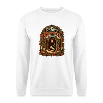 Die Kunst, sich in Büchern zu verlieren - Unisex Pullover - Weiß - Vorne - Alina (178cm) & Michal (187cm)