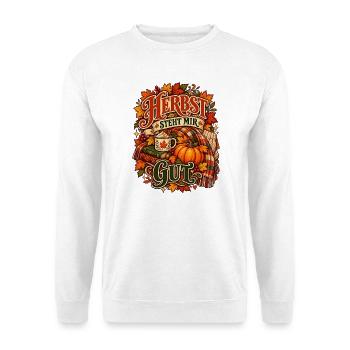 Herbst steht mir gut - Unisex Pullover - Weiß - Vorne - Alina (178cm) & Michal (187cm)