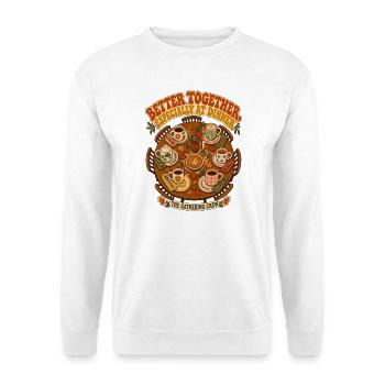 Zusammen schmeckt's am besten - Unisex Pullover - Weiß - Vorne - Alina (178cm) & Michal (187cm)