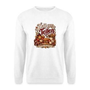 Zeit zum Teilen - Unisex Pullover - Weiß - Vorne - Alina (178cm) & Michal (187cm)