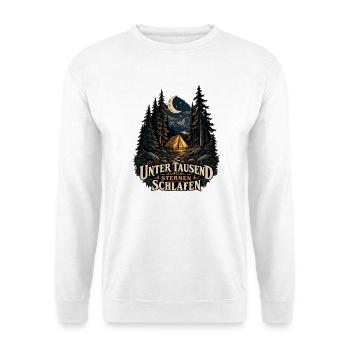 Unter tausend Sternen schlafen - Unisex Pullover - Weiß - Vorne - Alina (178cm) & Michal (187cm)