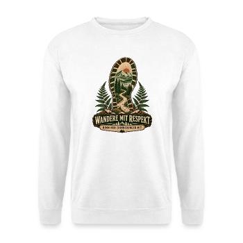 Wandere mit Respekt - Unisex Pullover - Weiß - Vorne - Alina (178cm) & Michal (187cm)