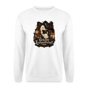 Geheime Lesegesellschaft - Unisex Pullover - Weiß - Vorne - Alina (178cm) & Michal (187cm)