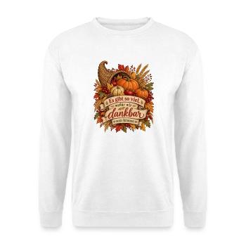 So viel, wofür wir dankbar sein können - Unisex Pullover - Weiß - Vorne - Alina (178cm) & Michal (187cm)