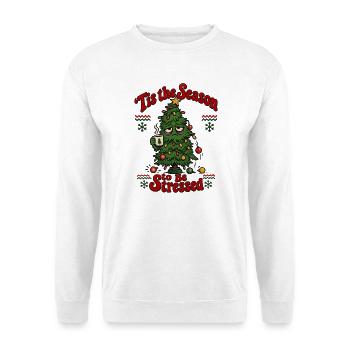 Es ist der gestresste Weihnachtsbaum der Saison - Unisex Pullover - Weiß - Vorne - Alina (178cm) & Michal (187cm)