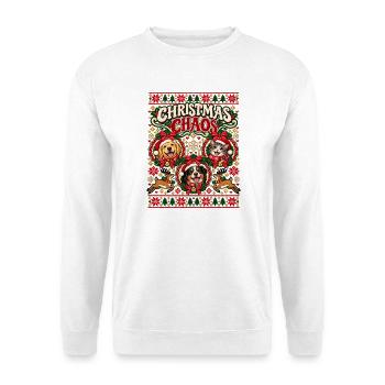Christmas Pet Chaos - Unisex Pullover - Weiß - Vorne - Alina (178cm) & Michal (187cm)