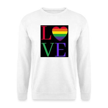 Rainbow Love Heart Pride Sticker - Unisex Pullover - Weiß - Vorne