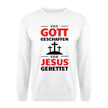Gott Jesus Stark Rot Typografie - Unisex Pullover - Weiß - Vorne