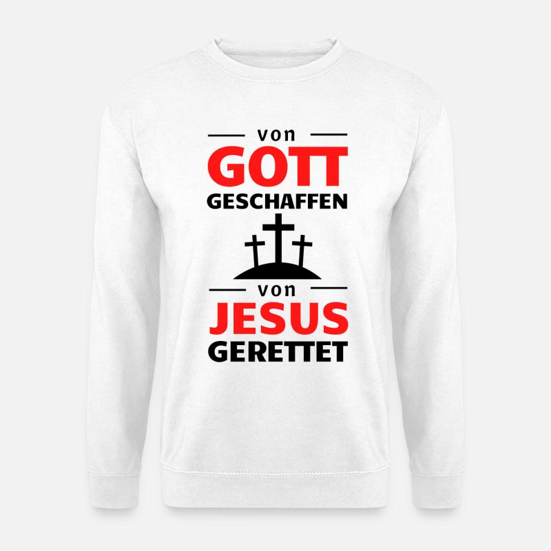 Gott Jesus Stark Rot Typografie - Unisex Pullover - Weiß