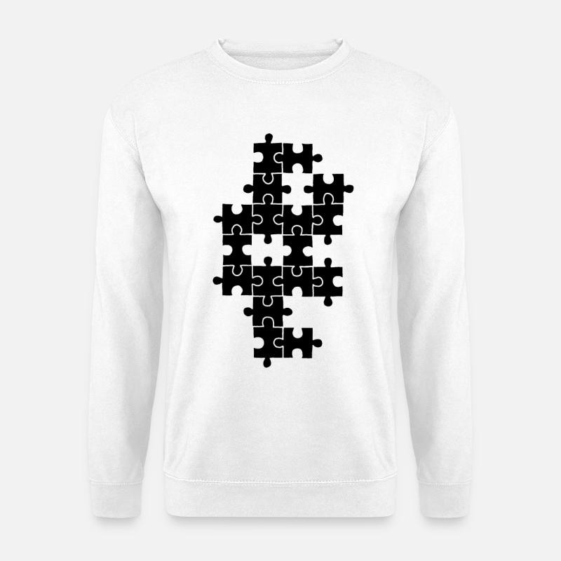 Schwarzes Puzzle - Unisex Pullover - Weiß