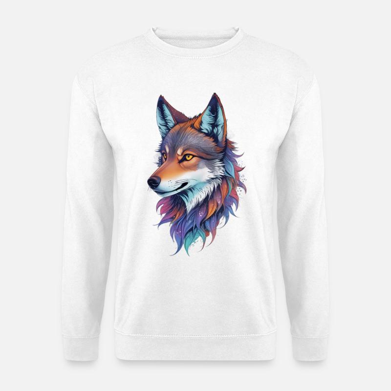 Wolf - Unisex Pullover - Weiß