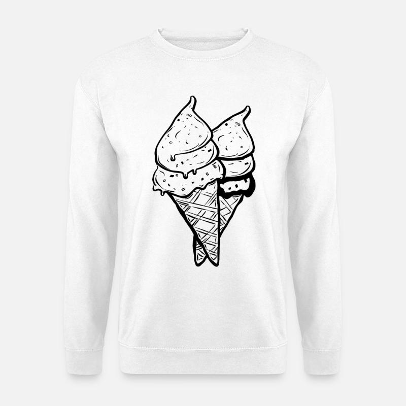 Eiswaffeln Zeichnung - Unisex Pullover - Weiß