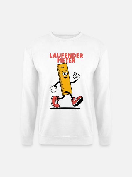 Lustiger Spruch für Kleine Laufender Meter - Unisex Pullover - Weiß